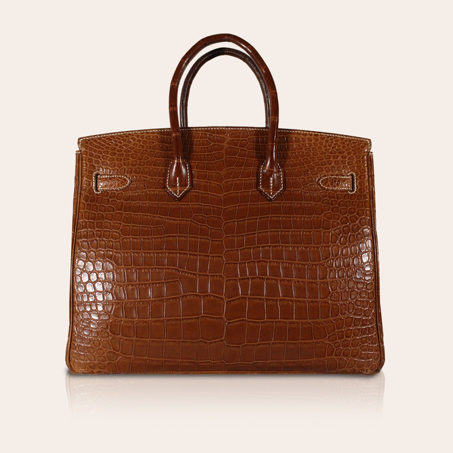 Hermes Birkin 35 Bag Matte Fauve Porosus Crocodile with Gold Hardware