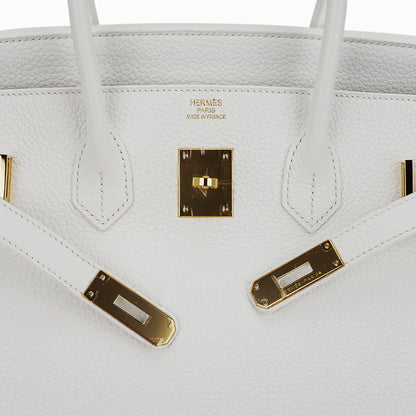 Birkin 35 Bag White Clemence Bag