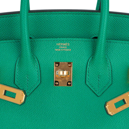 Birkin 25 Sellier Vert Jade Epsom Leather Bag