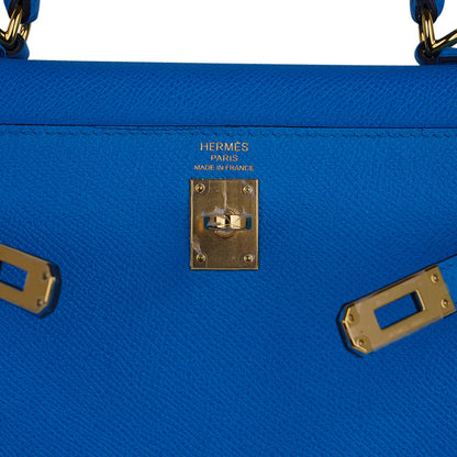 Kelly 25 Sellier Blue Frida Epsom Leather Bag