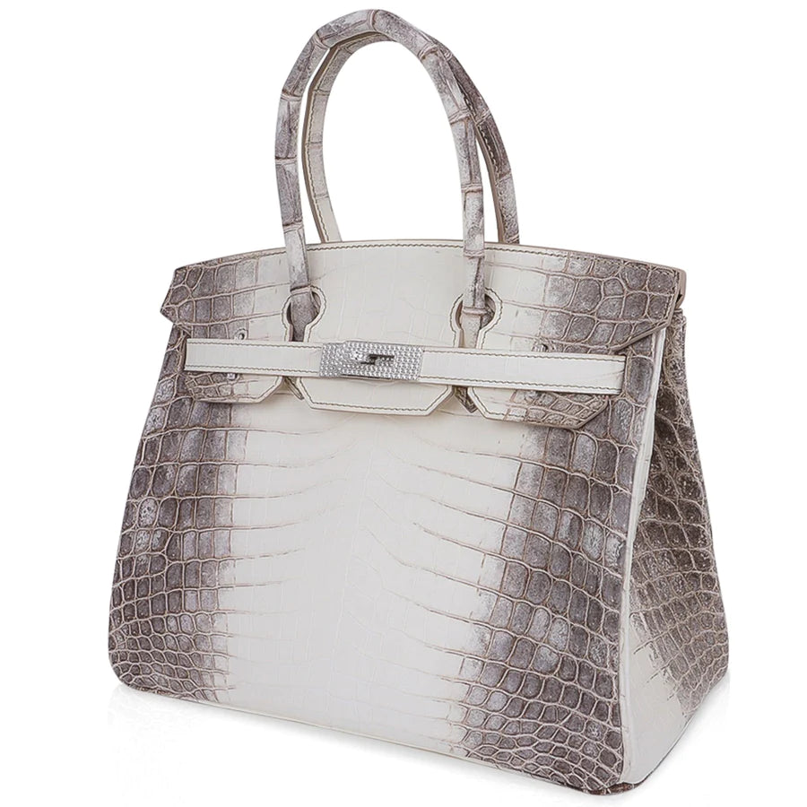 Birkin 30 Diamond Himalaya Blanc Matte Niloticus Crocodile Bag