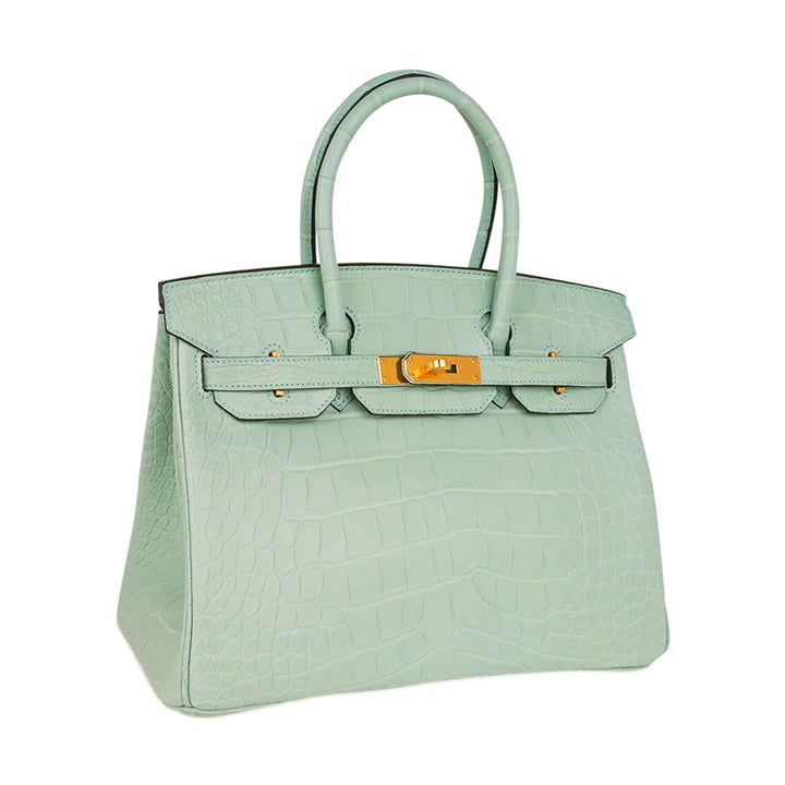 Birkin 30 Vert D'eau Matte Alligator Bag