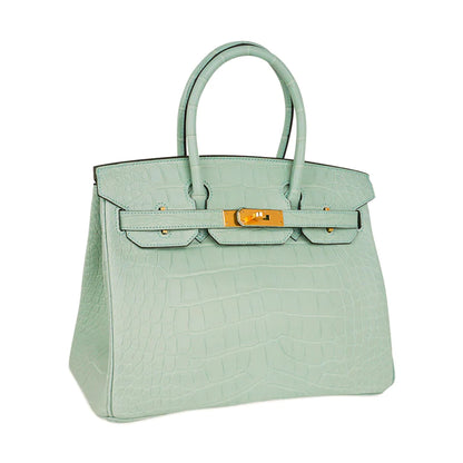 Birkin 30 Vert D'eau Matte Alligator Bag