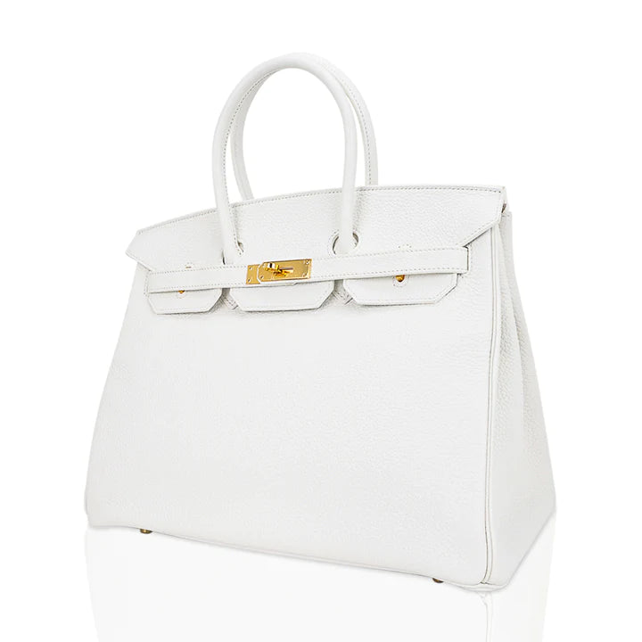 Birkin 35 Bag White Clemence Bag