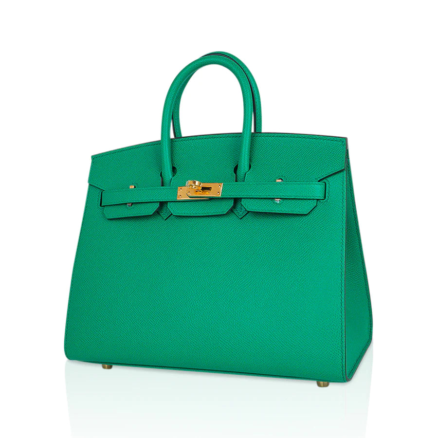 Birkin 25 Sellier Vert Jade Epsom Leather Bag