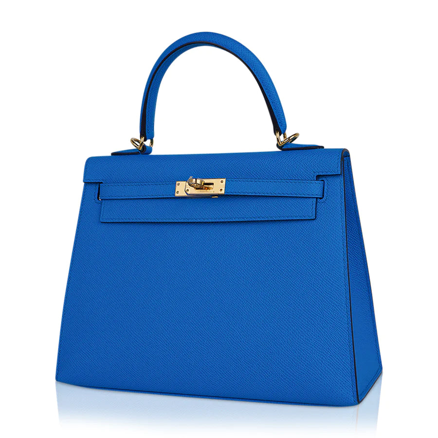 Kelly 25 Sellier Blue Frida Epsom Leather Bag