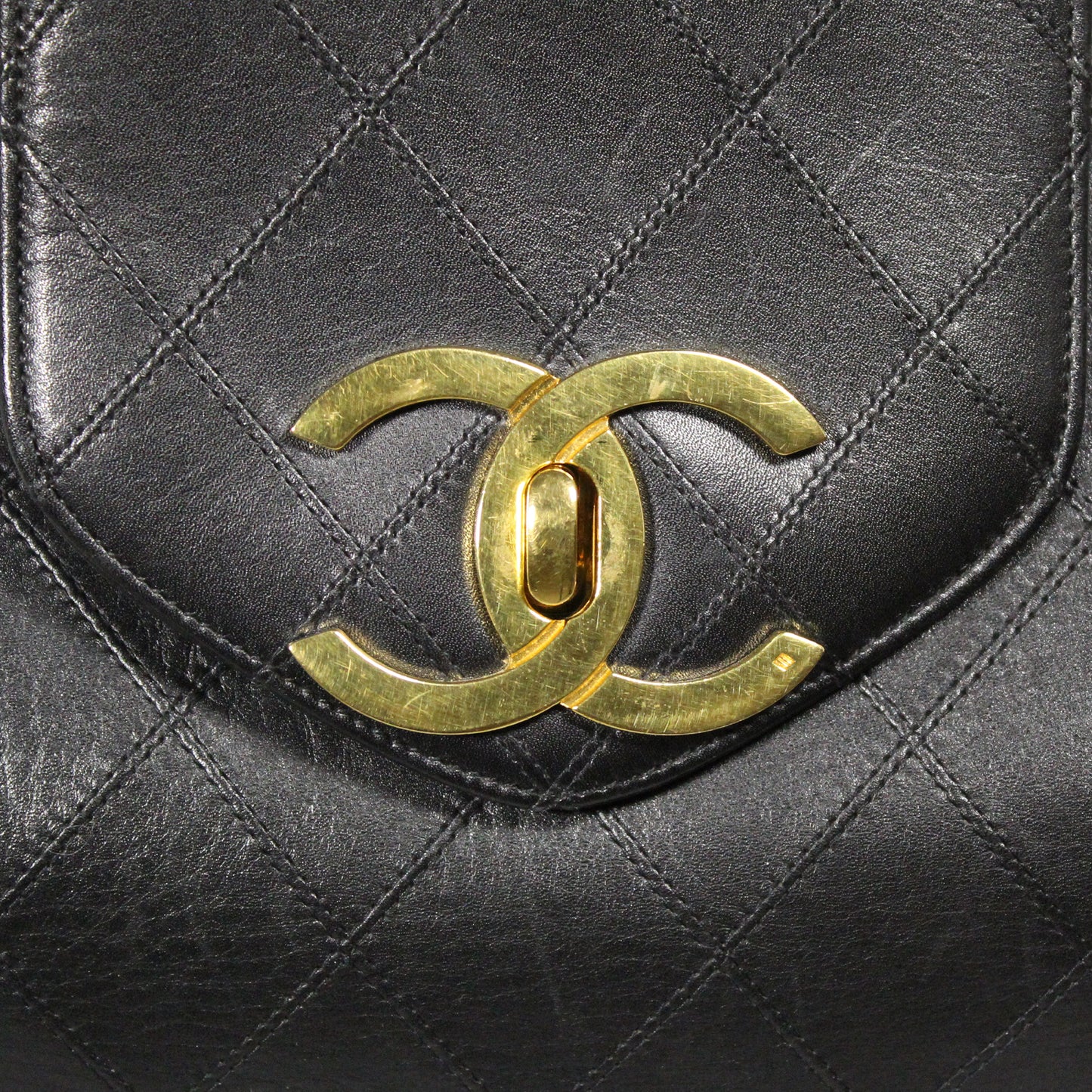 Chanel Vintage Quilted Lambskin XL Weekend Travel Overnight Business Bag Black