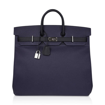 Birkin 50 HAC Bi-Colour Blue Nuit and Black Bag