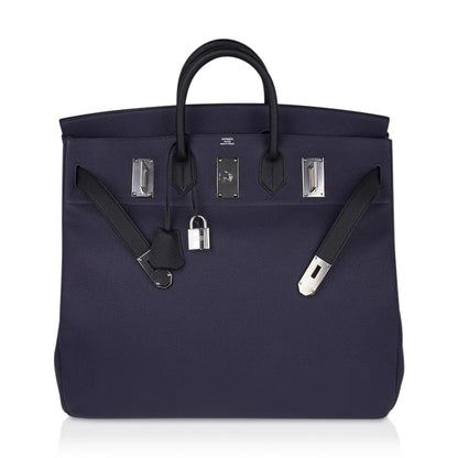 Birkin 50 HAC Bi-Colour Blue Nuit and Black Bag