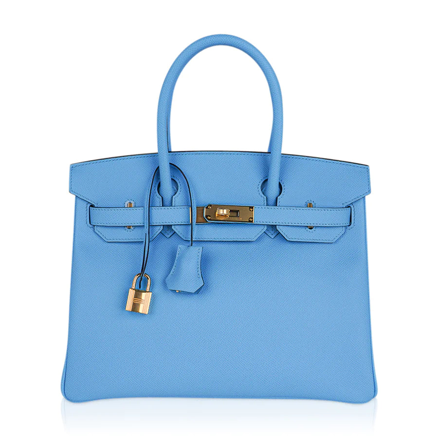 Birkin 30 Blue Celeste Epsom Leather Bag