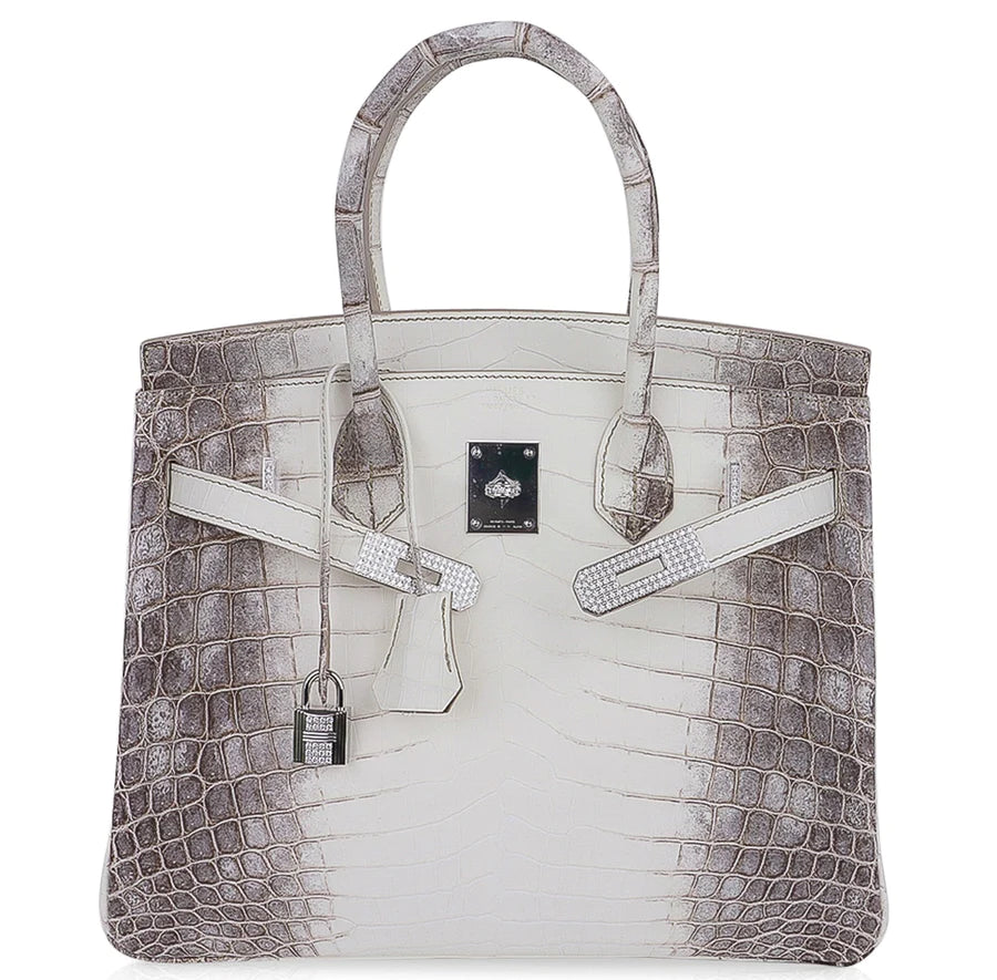 Birkin 30 Diamond Himalaya Blanc Matte Niloticus Crocodile Bag