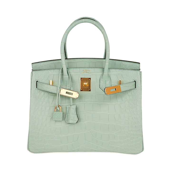 Birkin 30 Vert D'eau Matte Alligator Bag