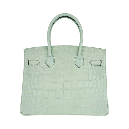 Birkin 30 Vert D'eau Matte Alligator Bag