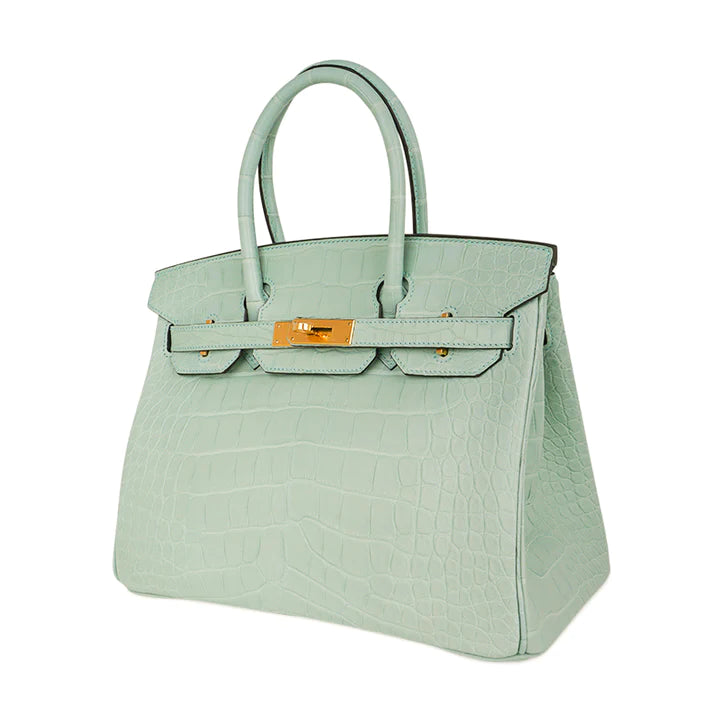 Birkin 30 Vert D'eau Matte Alligator Bag