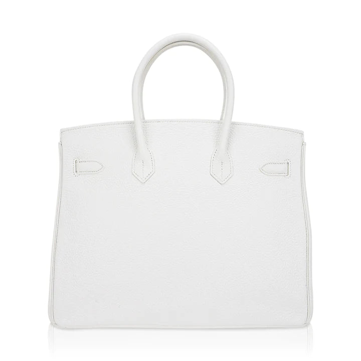 Birkin 35 Bag White Clemence Bag