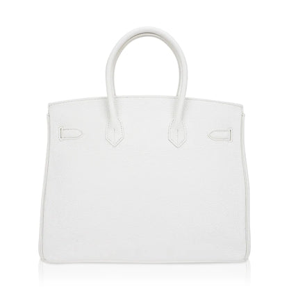 Birkin 35 Bag White Clemence Bag