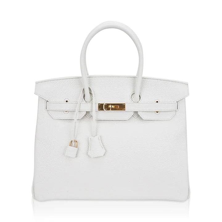 Birkin 35 Bag White Clemence Bag