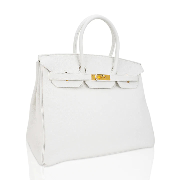 Birkin 35 Bag White Clemence Bag