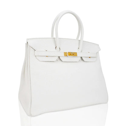 Birkin 35 Bag White Clemence Bag