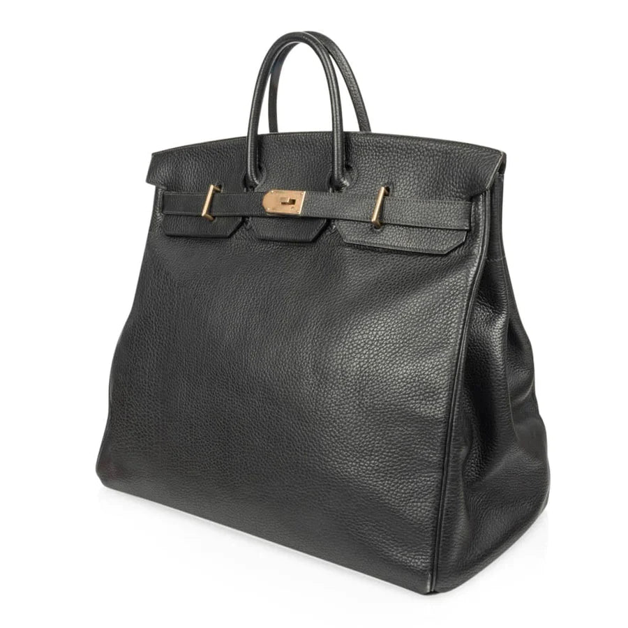 Birkin 50 HAC Black Fjord Leather Bag