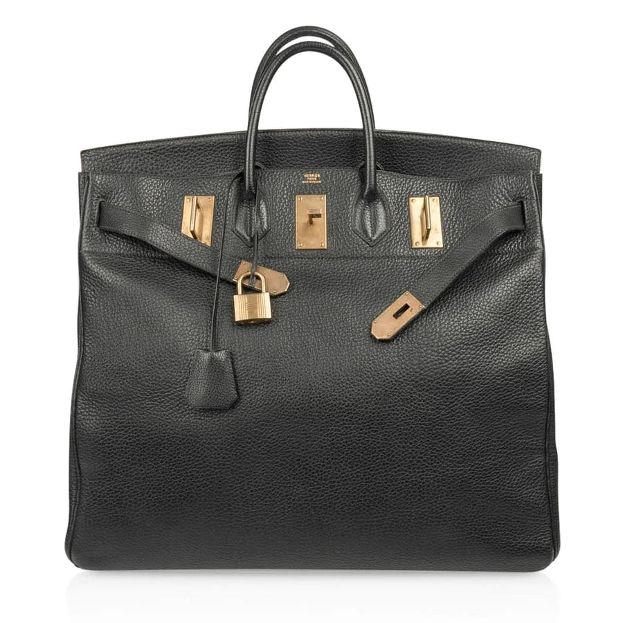 Birkin 50 HAC Black Fjord Leather Bag