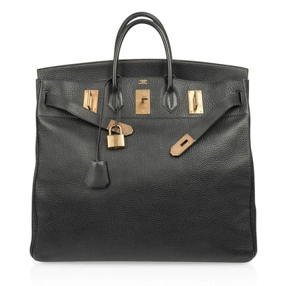 Birkin 50 HAC Black Fjord Leather Bag