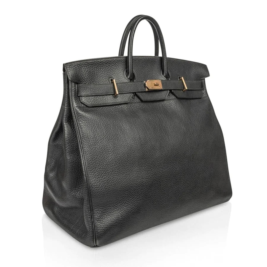 Birkin 50 HAC Black Fjord Leather Bag