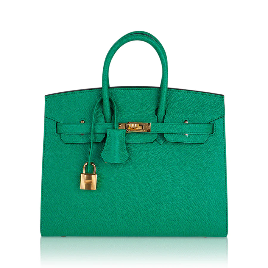 Birkin 25 Sellier Vert Jade Epsom Leather Bag