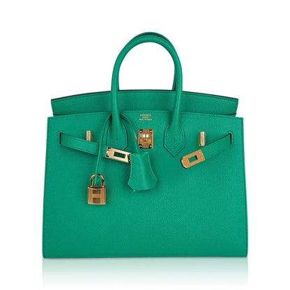 Birkin 25 Sellier Vert Jade Epsom Leather Bag