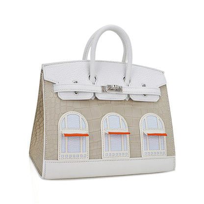 Birkin 20 Sellier Neige White Faubourg House Alligator Bag