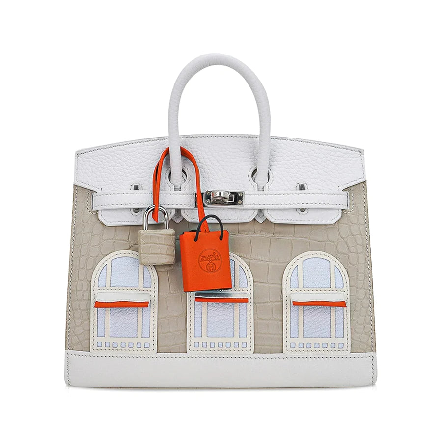 Birkin 20 Sellier Neige White Faubourg House Alligator Bag