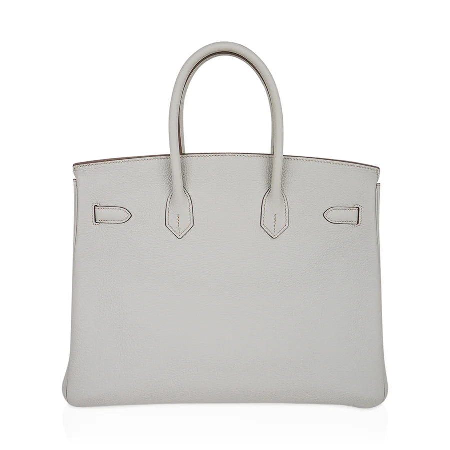 Birkin 35 Club Gris Perle, Blanc, & Mykonos Lizard Bag