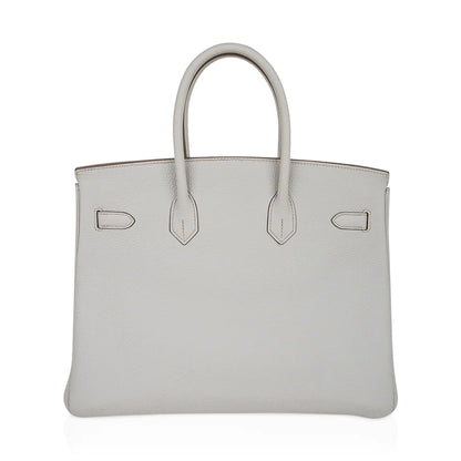 Birkin 35 Club Gris Perle, Blanc, & Mykonos Lizard Bag