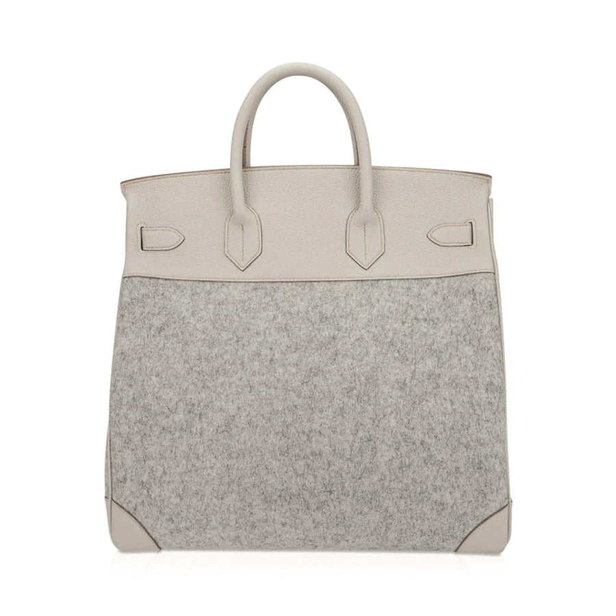 Birkin 40 HAC Craie / Gris Clair Feutre Bag