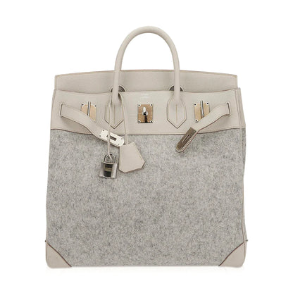 Birkin 40 HAC Craie / Gris Clair Feutre Bag