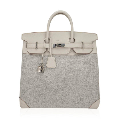 Birkin 40 HAC Craie / Gris Clair Feutre Bag