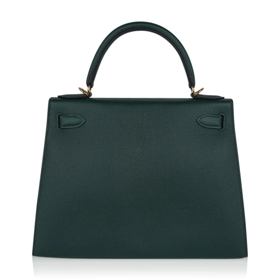 Kelly Sellier 28 Vert Anglais Epsom Leather Bag