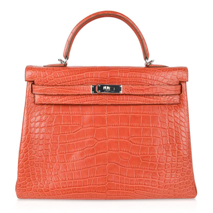 Kelly 35 Bag Retourne Sanguine Matte Alligator Bag