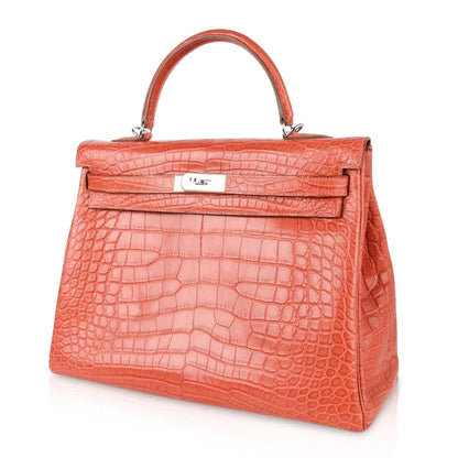 Kelly 35 Bag Retourne Sanguine Matte Alligator Bag