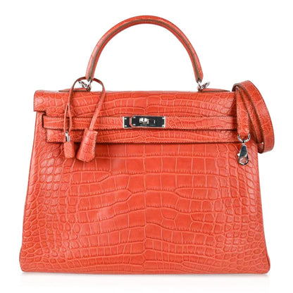 Kelly 35 Bag Retourne Sanguine Matte Alligator Bag