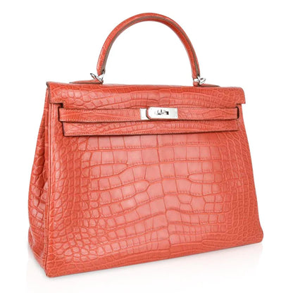 Kelly 35 Bag Retourne Sanguine Matte Alligator Bag