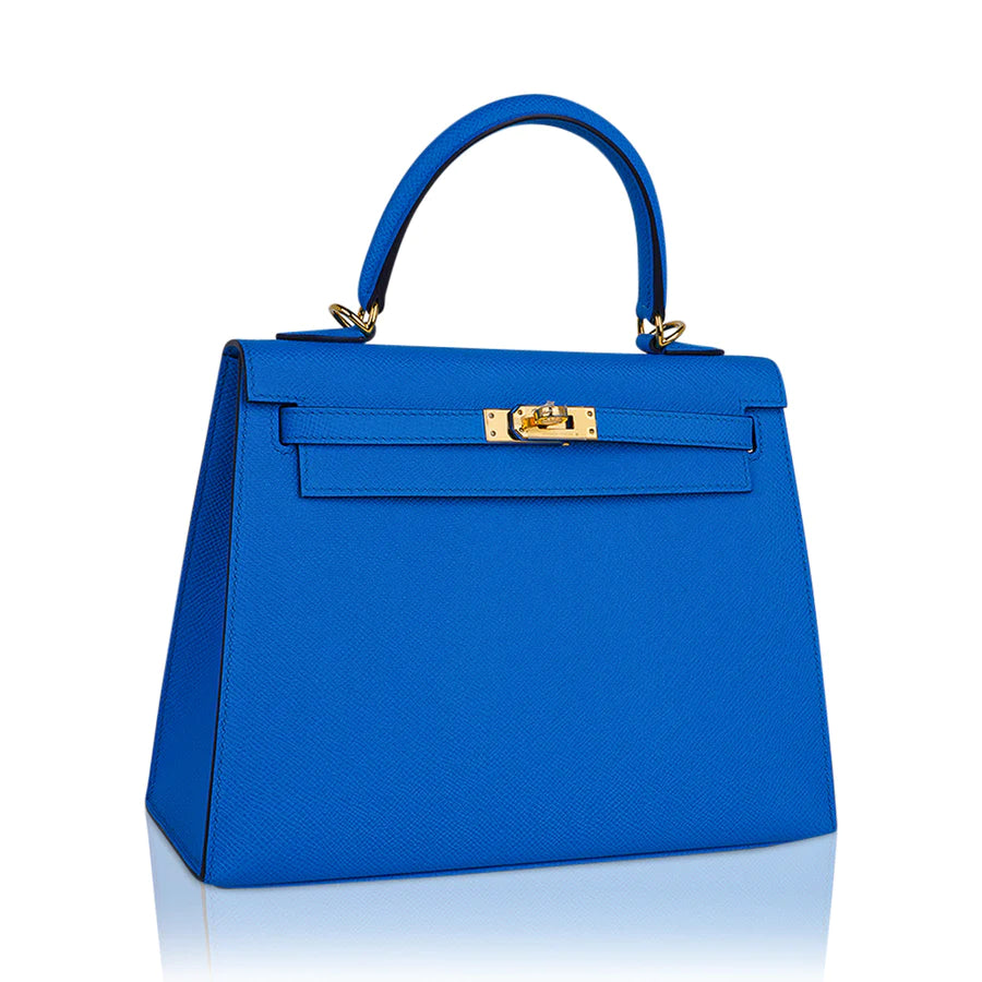 Kelly 25 Sellier Blue Frida Epsom Leather Bag