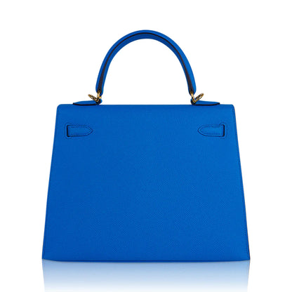 Kelly 25 Sellier Blue Frida Epsom Leather Bag