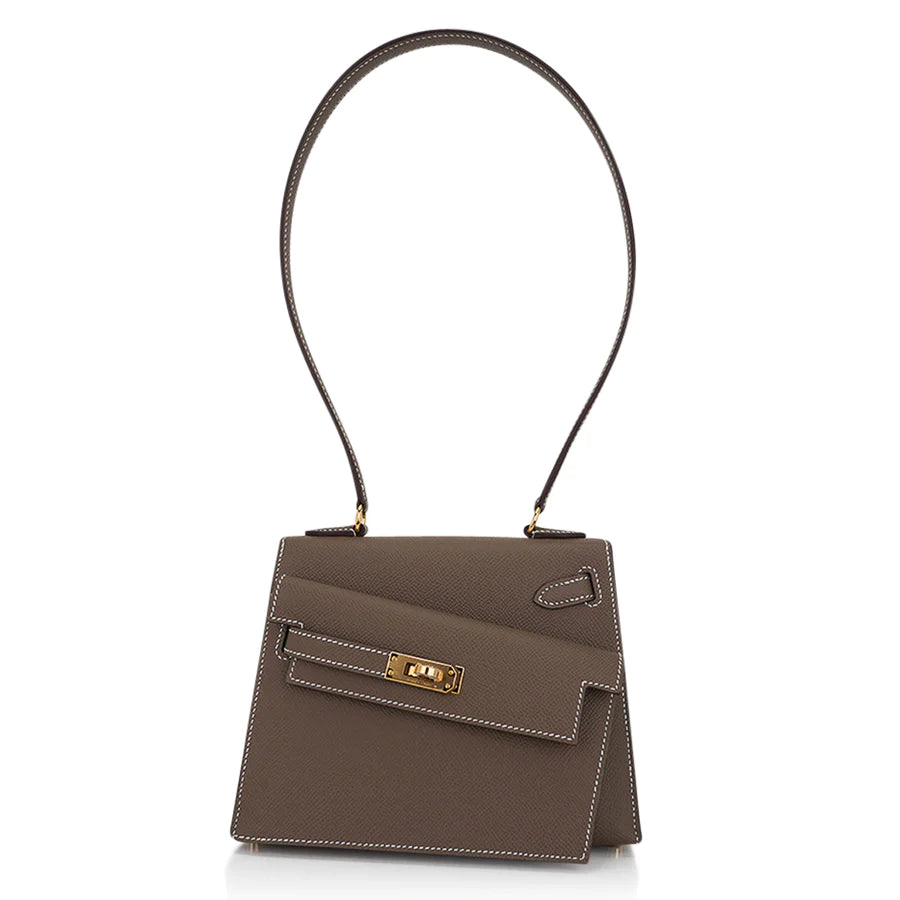 Mini Kelly 20 Sellier en Desordre Etoupe Epsom Leather Bag