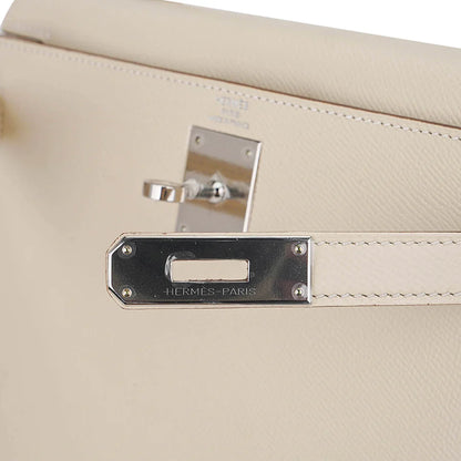 Kelly 28 Sellier Craie Epsom Leather Bag