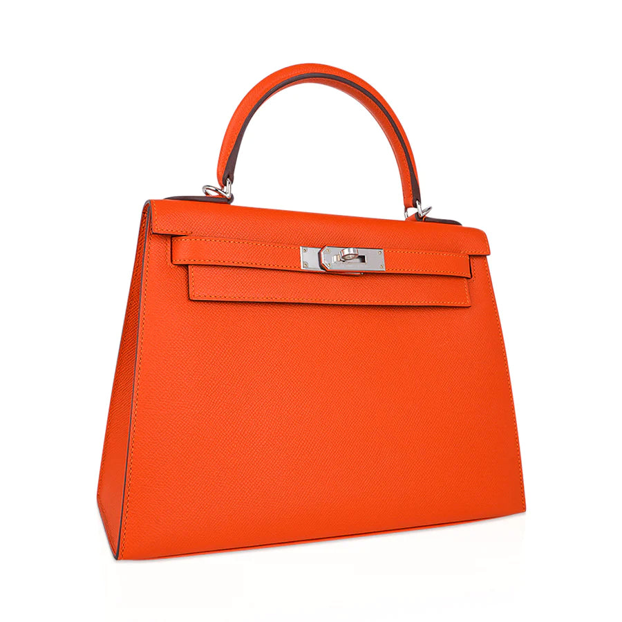 Kelly 28 Sellier Feu Epsom Leather Bag