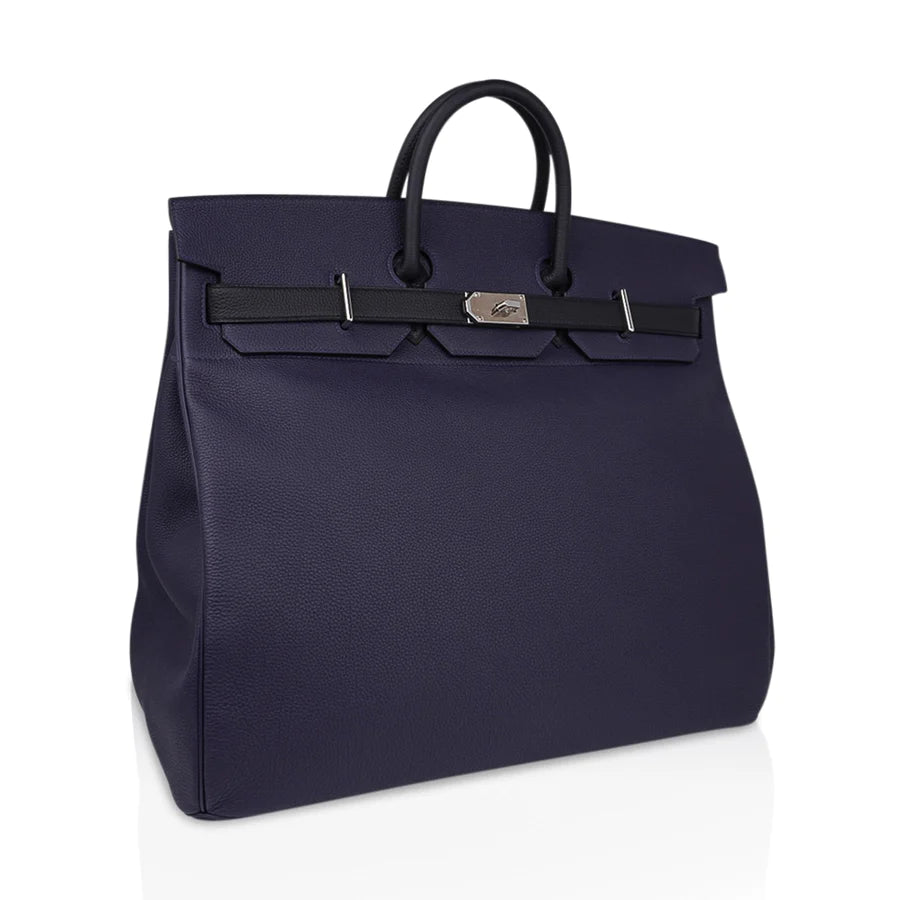 Birkin 50 HAC Bi-Colour Blue Nuit and Black Bag